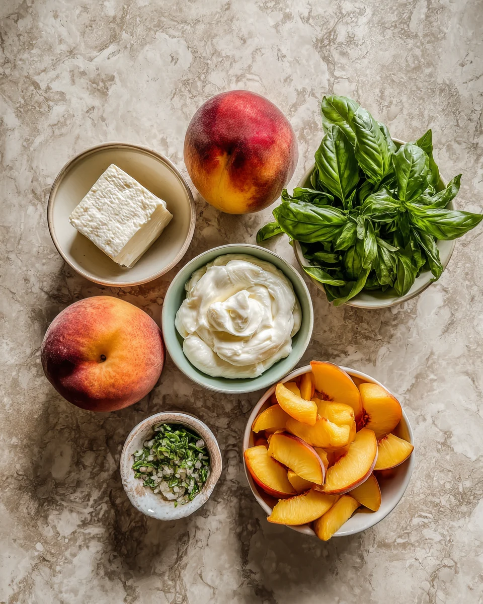 Peach Burrata Basil Salad