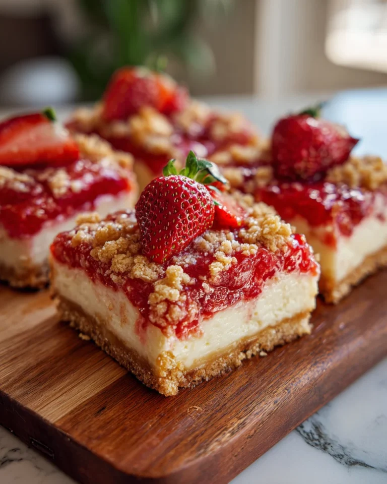 Strawberry Crunch Cheesecake Bars
