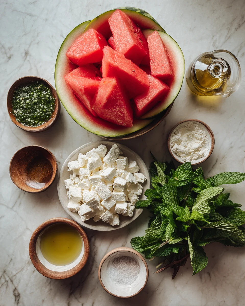 Watermelon Feta Mint Salad
