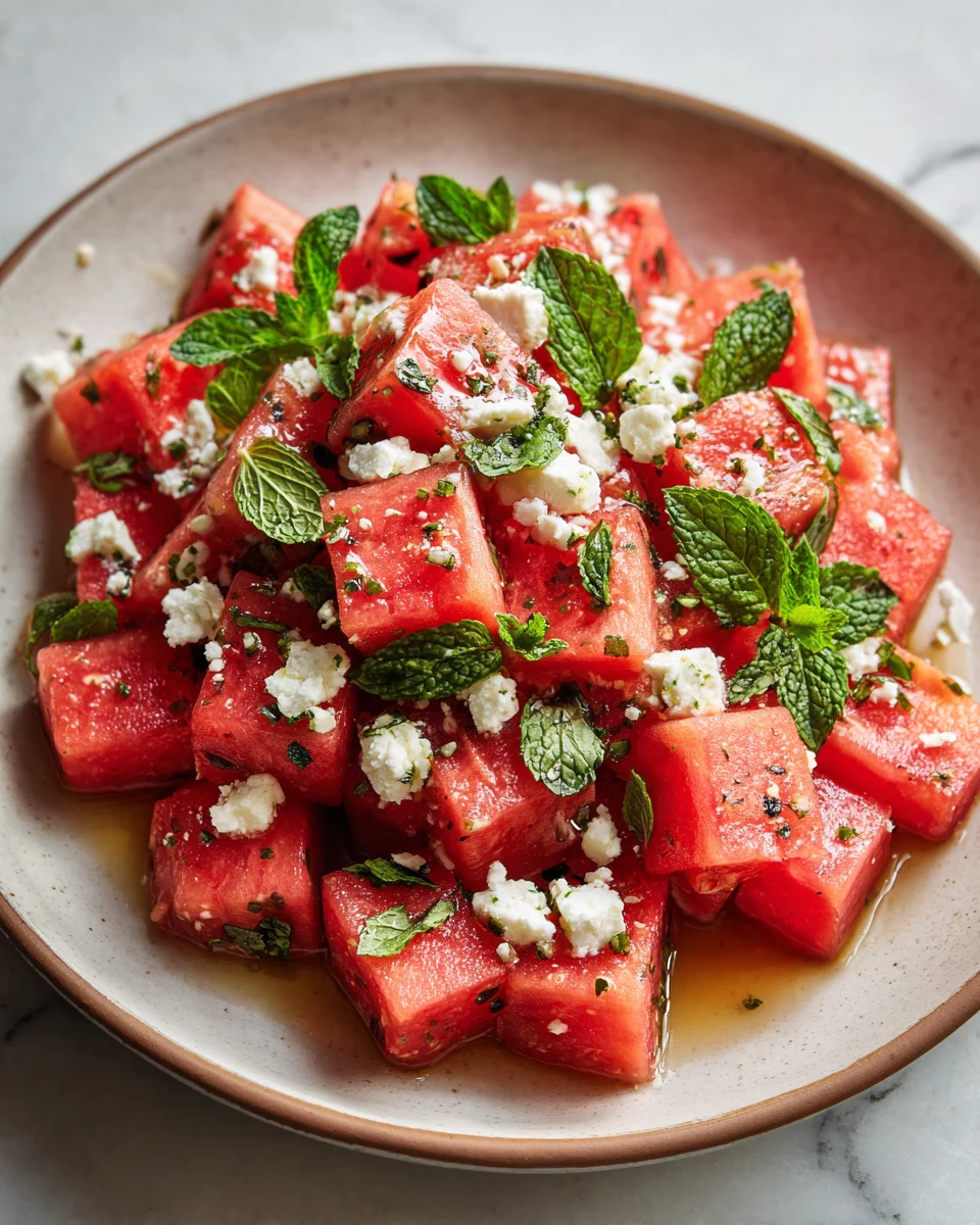 Watermelon Feta Mint Salad