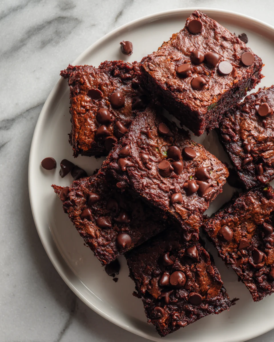 Zucchini Brownies with Chocolate Chips